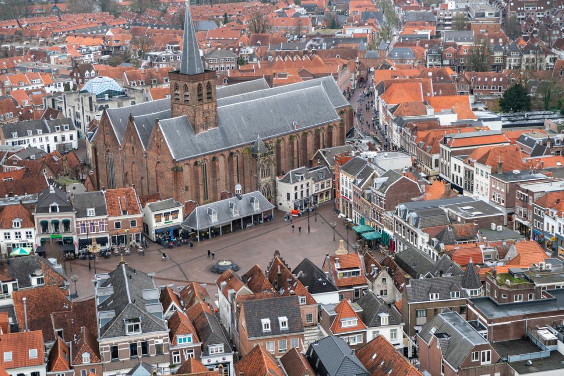 luchtfoto de hof marktplein amersfootrt